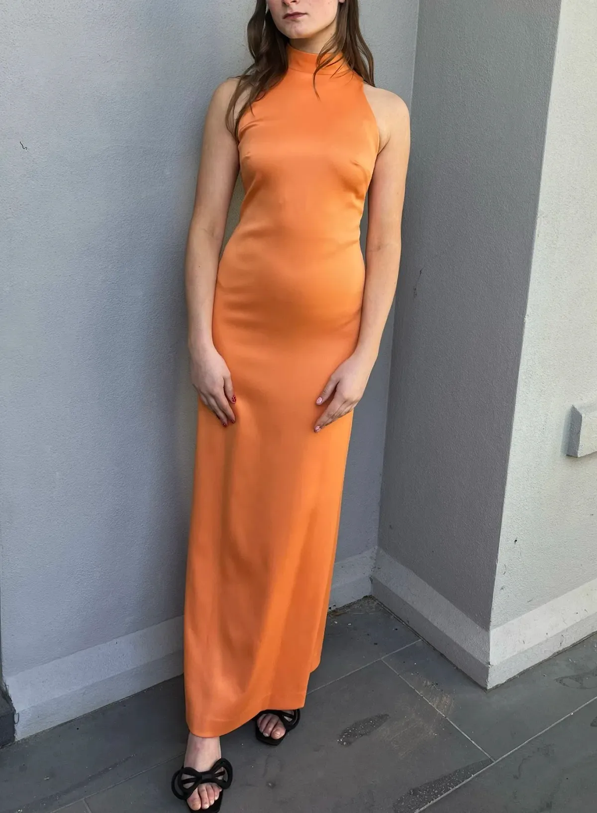 Lisa Ho Orange High Neck Dress - Image 1