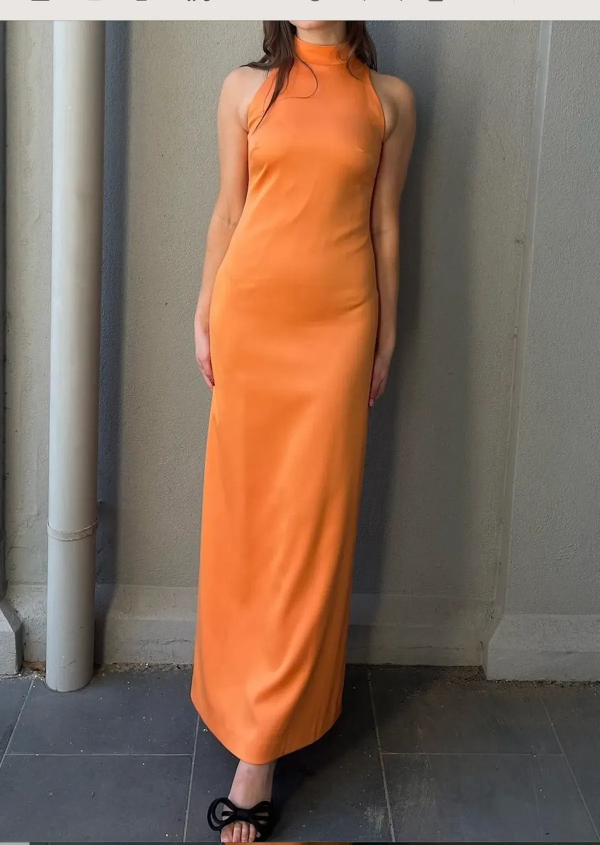 Lisa Ho Orange High Neck Dress - Image 2