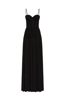 Manning Cartell Double Time Pleat Maxi Dress Black Size AU 10 for rent on The Volte - image 5