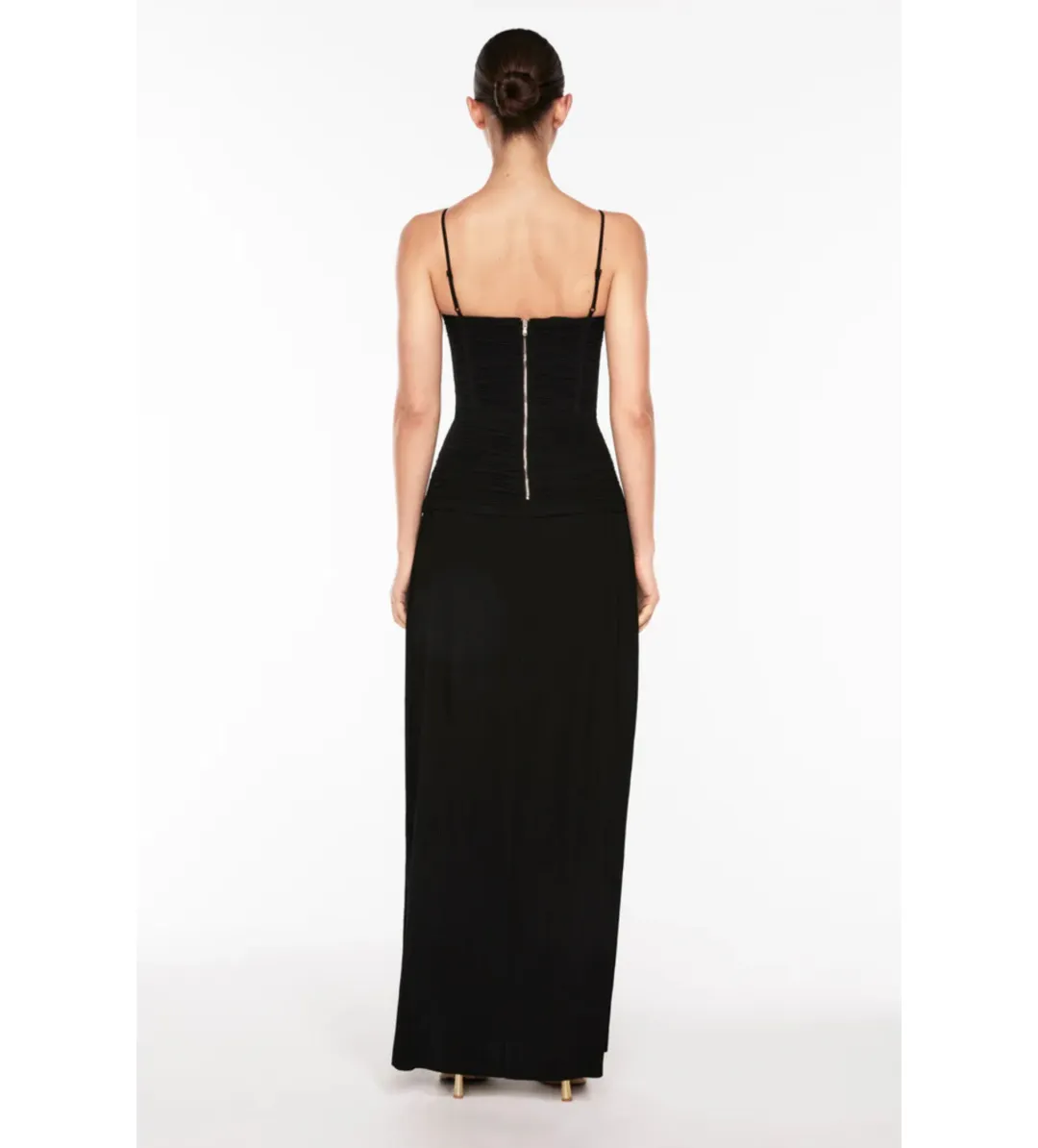 Manning Cartell Double Time Pleat Maxi Dress Black Size AU 10 for rent on The Volte - main image