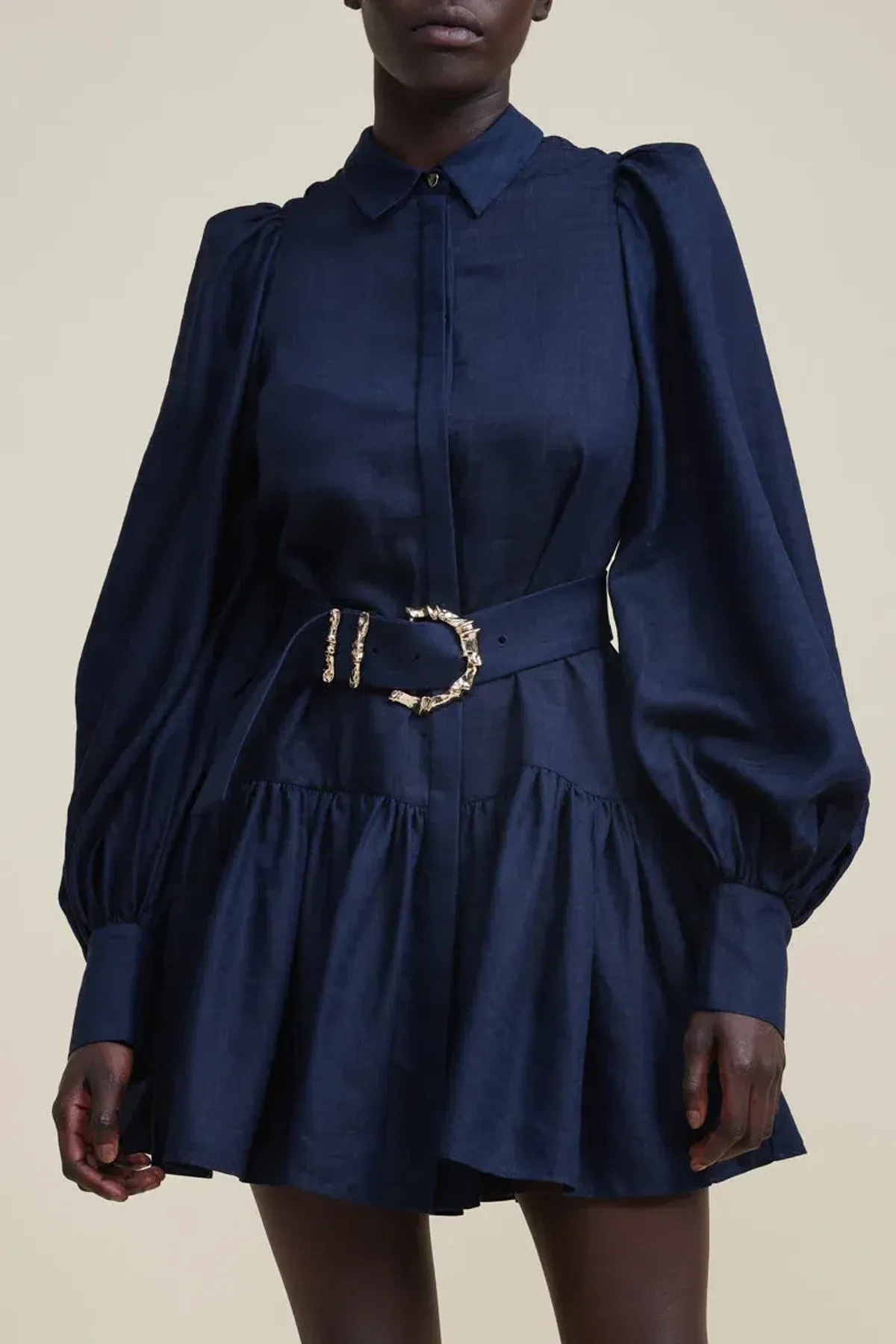 Acler Sherwood Mini Dress Navy Size 8 - Image 2