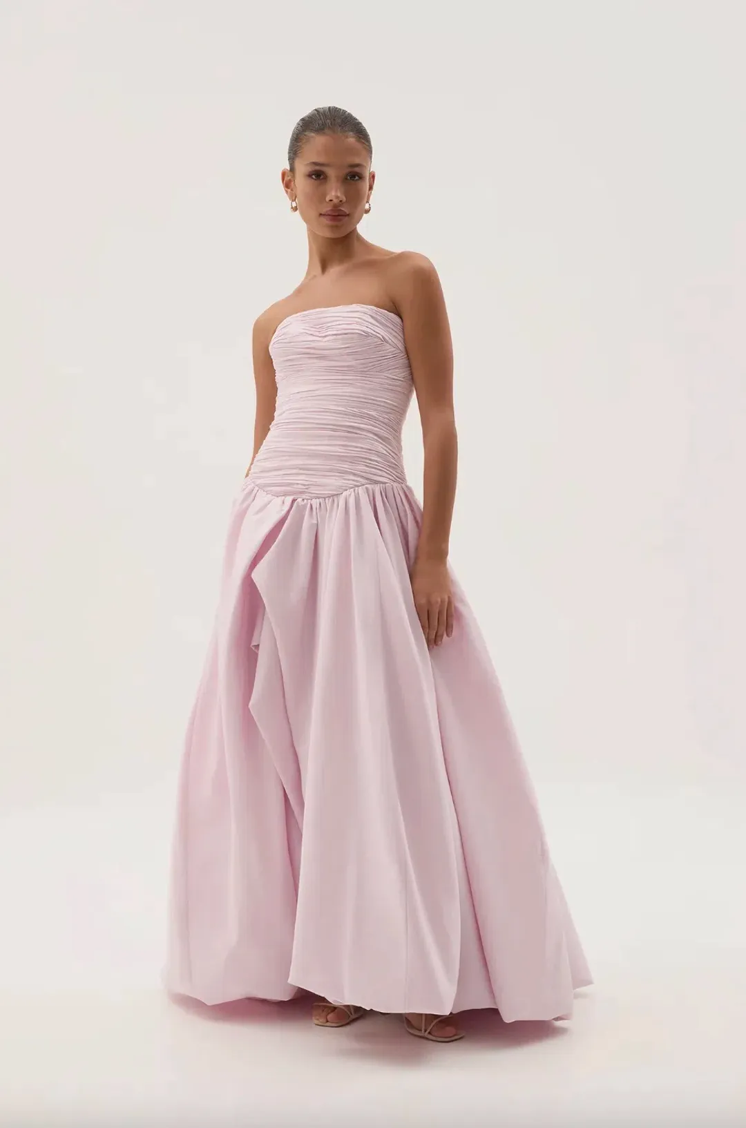 Aje Violette Bubble Hem Maxi Dress Pastel Pink Size 10 for rent on The Volte - main image