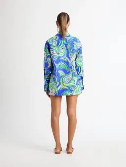Sheike Balearic Sea Linen Shirt and Short Set Print Size 10 for rent on The Volte - image 4
