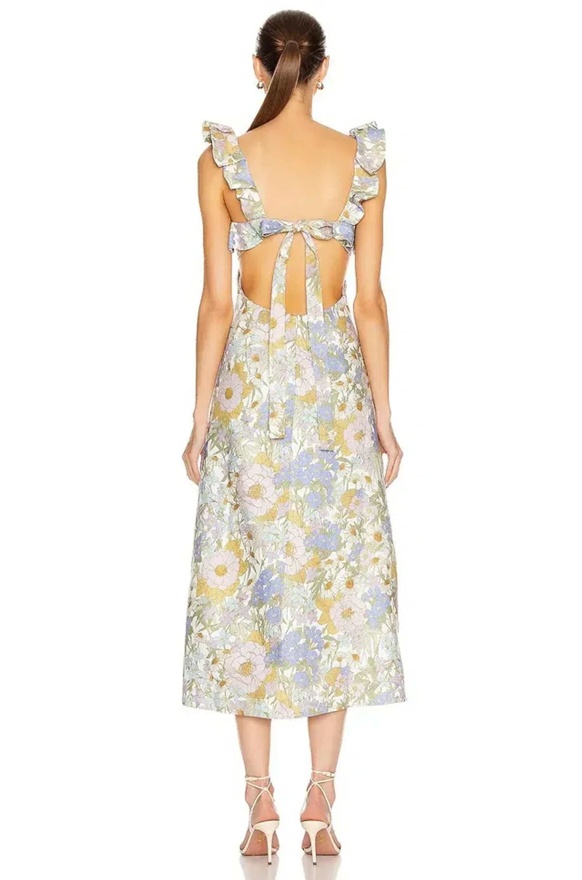 Zimmermann Super Eight Frilled Midi Dress Floral Size 1 / AU 10 - Image 3