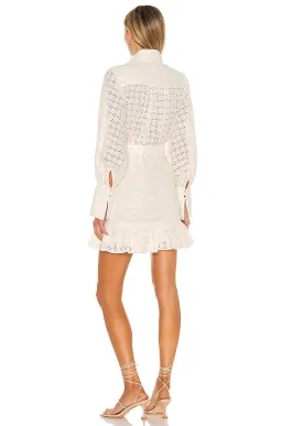 Shona Joy Penelope Linen Balloon Sleeve Mini Dress Ivory Size AU 10 / US 6 for rent on The Volte - image 3