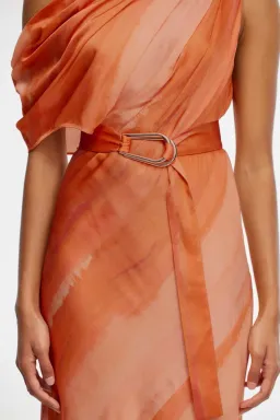 Acler Boise Midi Dress Melon Watercolour Size 14 for rent on The Volte - image 2