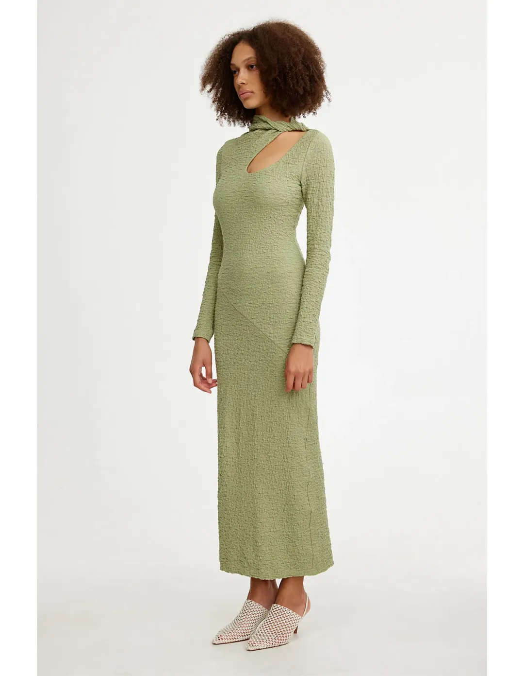 Significant Other Brielle Long Sleeve Midi Dress Sage Green Size 8 for rent on The Volte - main image