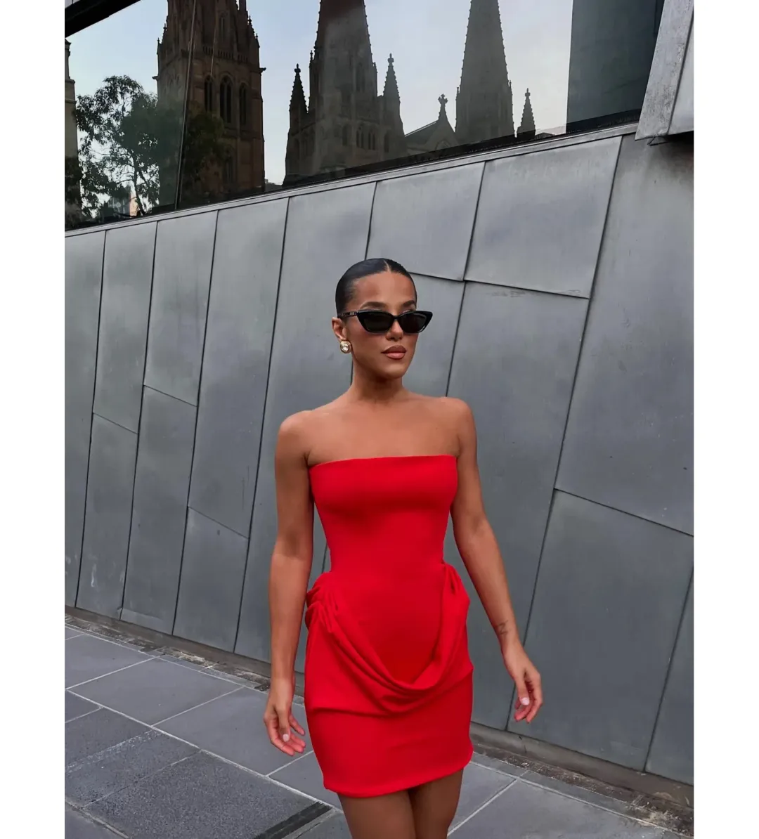 Effie Kats Womens Merci Mini Dress Cherry Red Size XS / AU 6 for rent on The Volte - main image