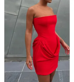 Effie Kats Womens Merci Mini Dress Cherry Red Size XS / AU 6 for rent on The Volte - image 6