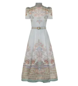 Zimmerman Eden Belted Midi Dress in Blue Paisley Size 2 / AU 12 for rent on The Volte - image 3