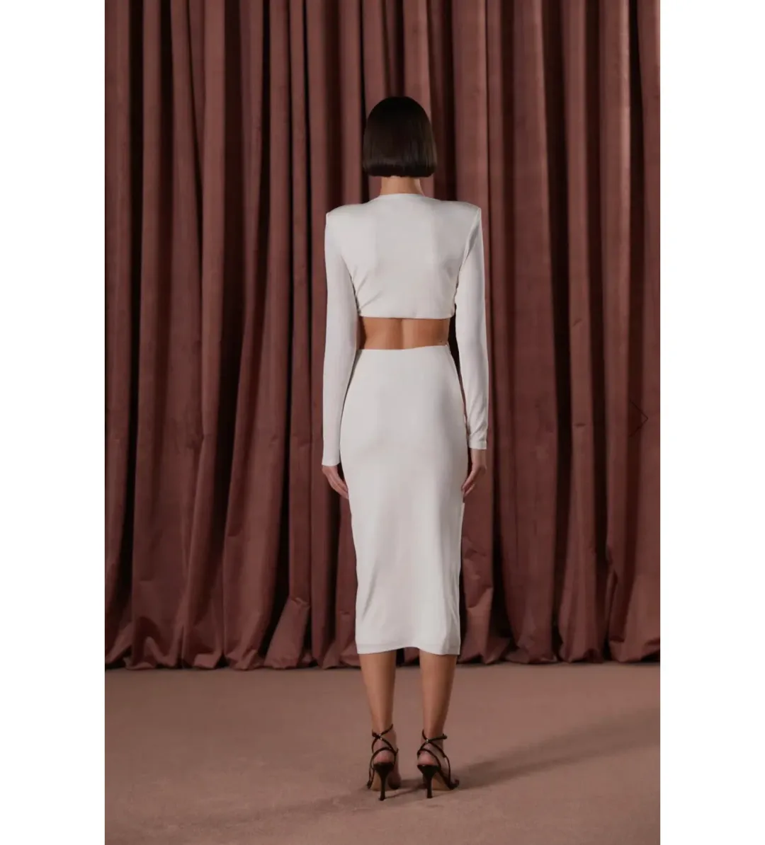 MISHA Scarlette Slinky Jersey Dress Ivory Size 8/S for rent on The Volte - main image