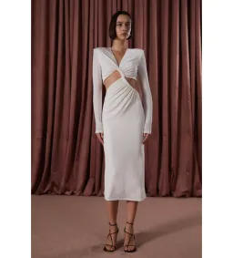MISHA Scarlette Slinky Jersey Dress Ivory Size 8/S for rent on The Volte - image 1