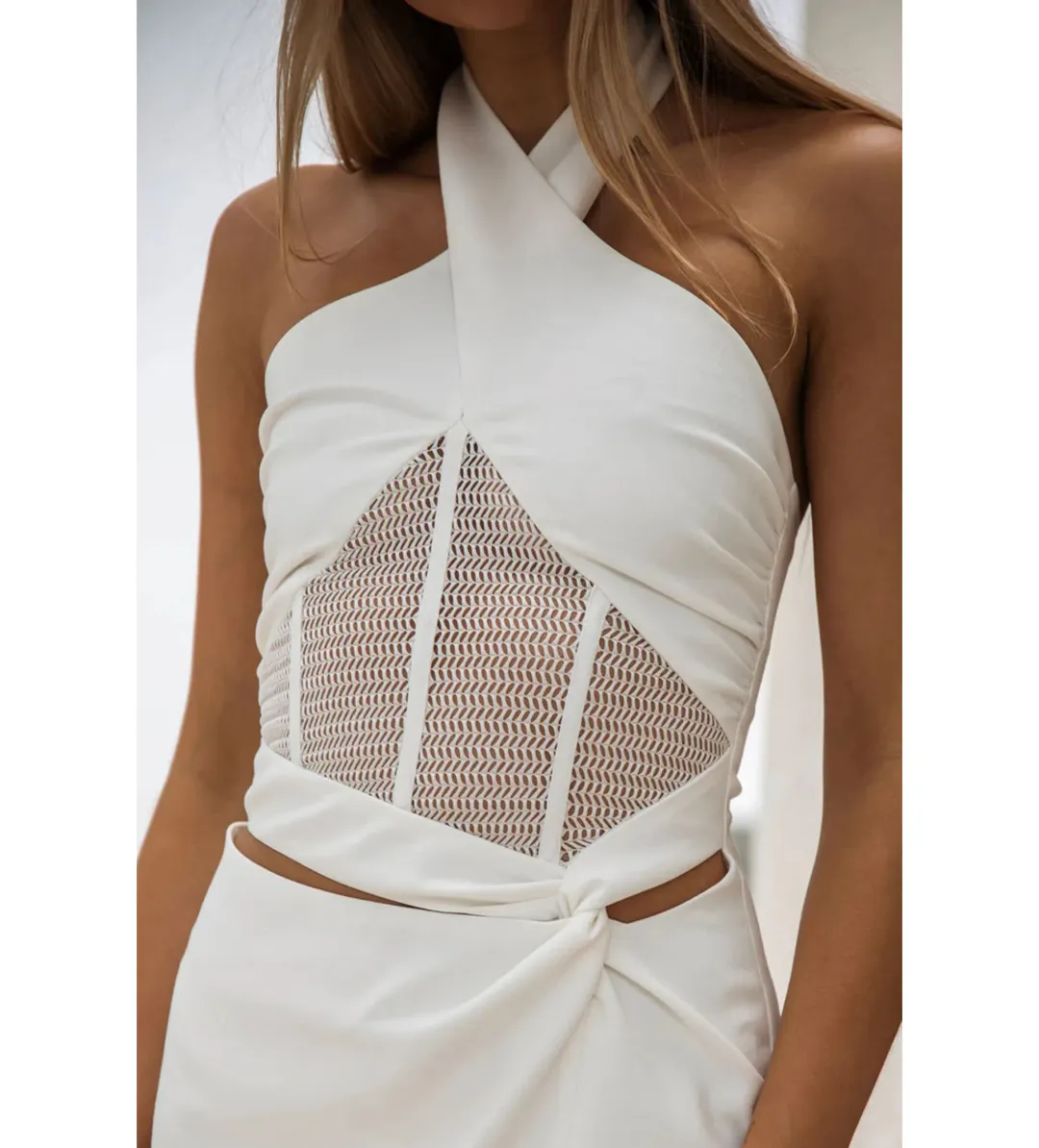 Sabo Skirt Amaris Halter Dress White Size L / AU 12 for rent on The Volte - main image