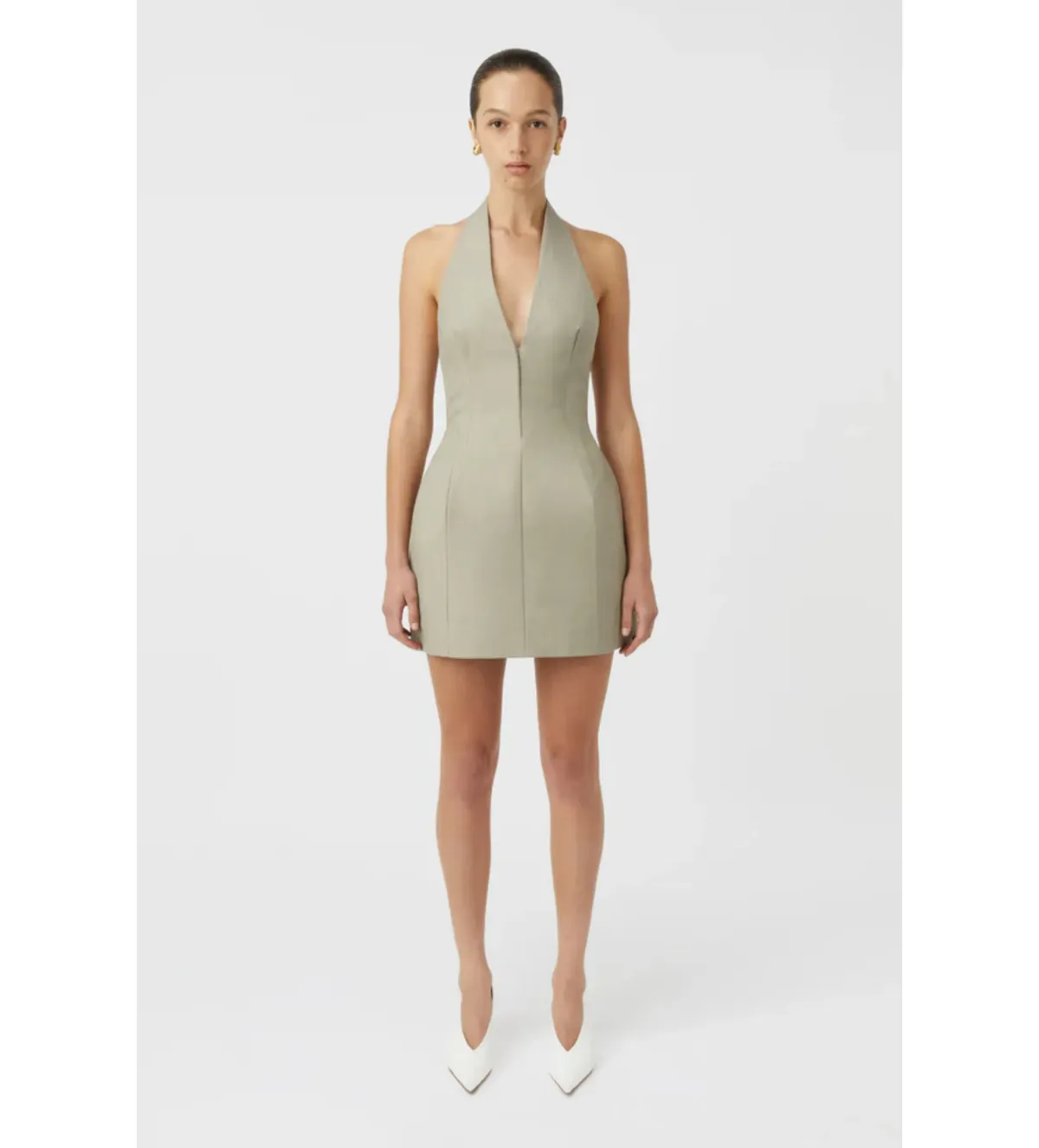 Camilla and Marc Pompidou Dress in Olive Marle Size AU 8 for rent on The Volte - main image