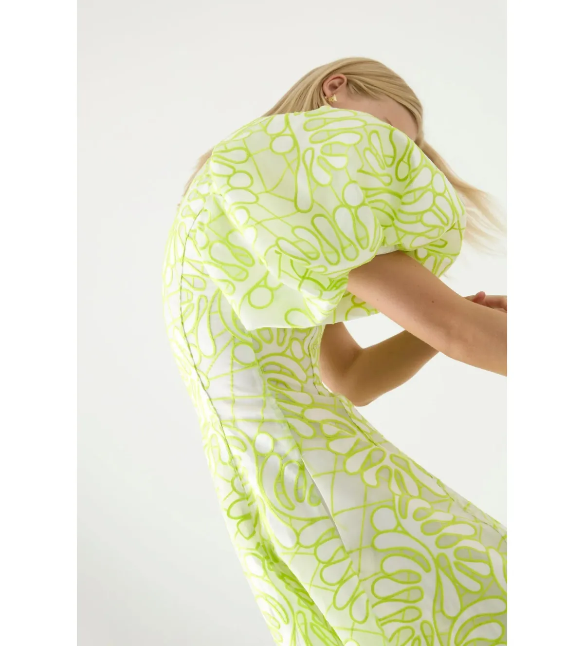 Aje Botanical Applique Midi Dress Ivory/Citrus Yellow Size M / AU 10 - Image 3