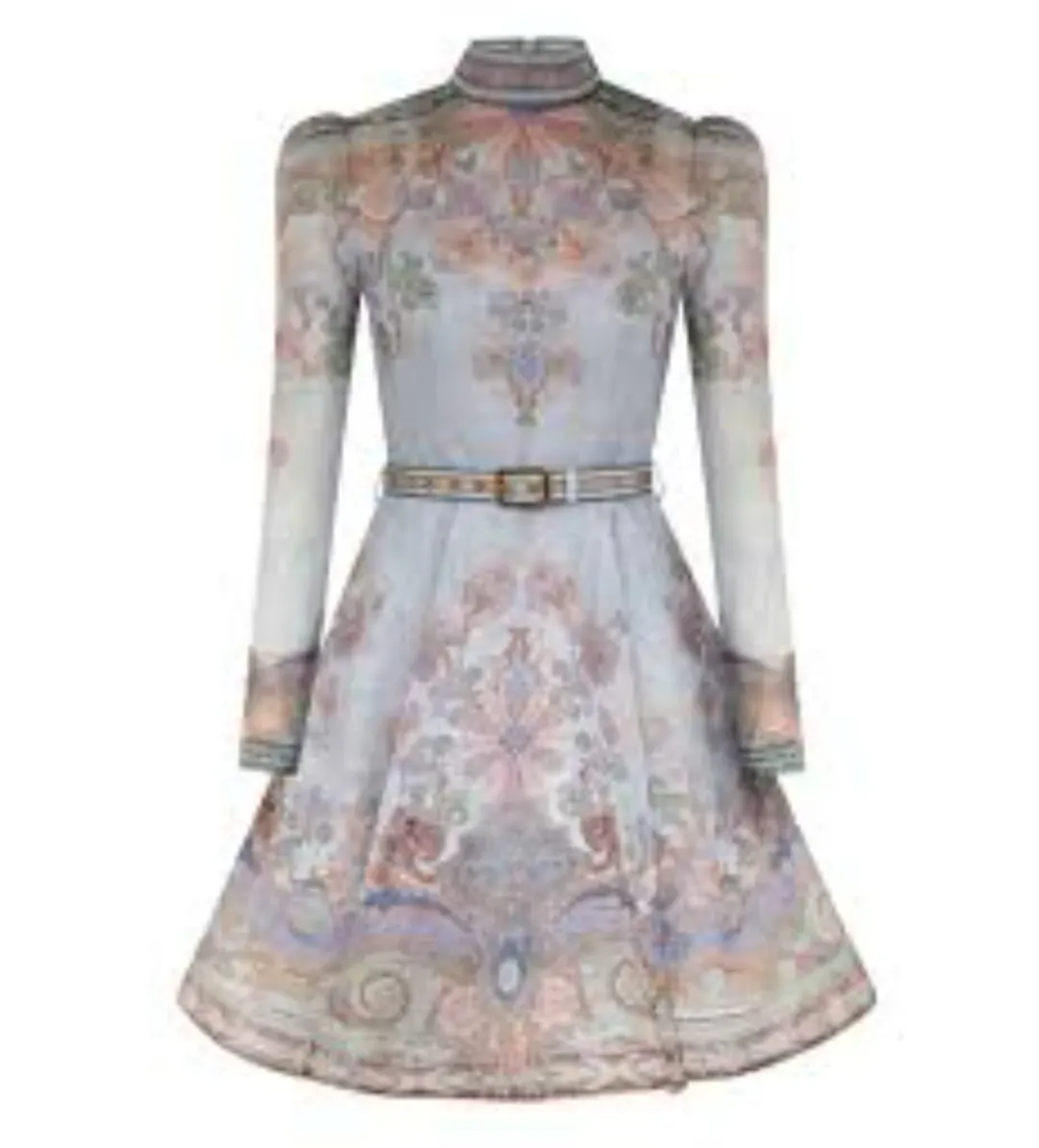 Zimmermann Eden Belted Mini Dress Blue Paisley Size 0 / AU 8 for rent on The Volte - main image