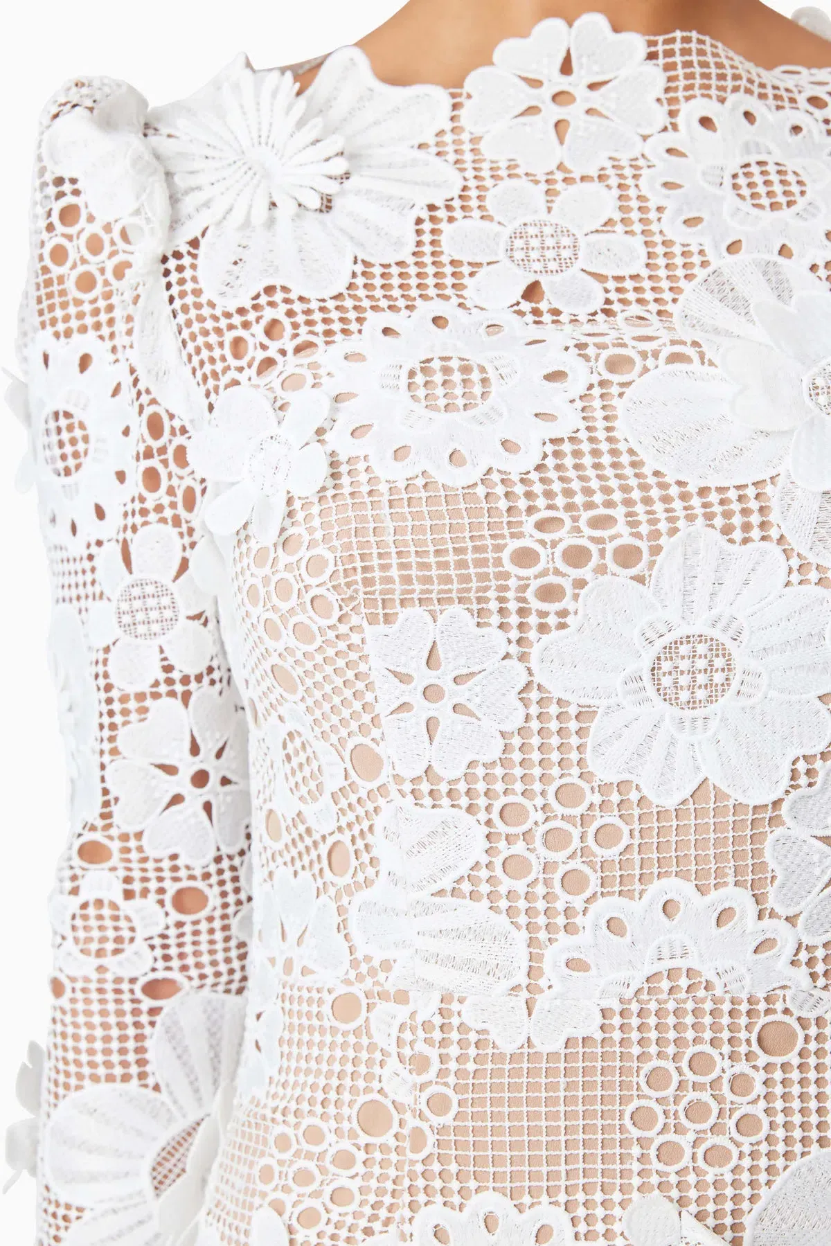 Elliatt Autumn Long Sleeve Midi Dress in White Size 10 - Image 6