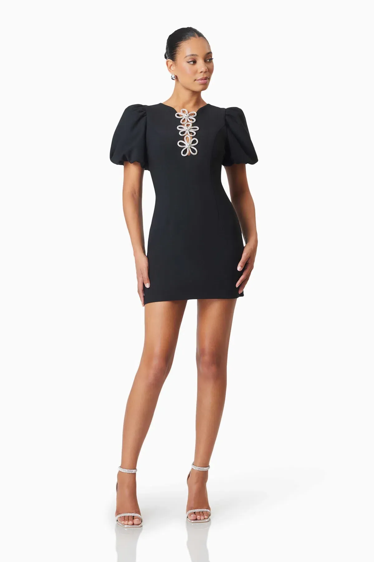 Elliatt Delia Diamante Mini Dress in Black Size 10 - Image 5
