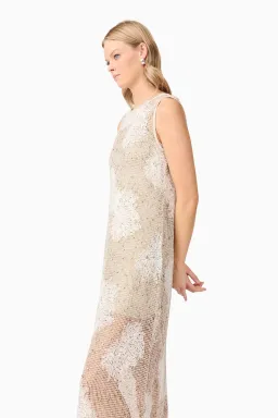 Curaae by Elliatt Samieka Crochet Midi Dress in Beige Size 10 for rent on The Volte - image 4