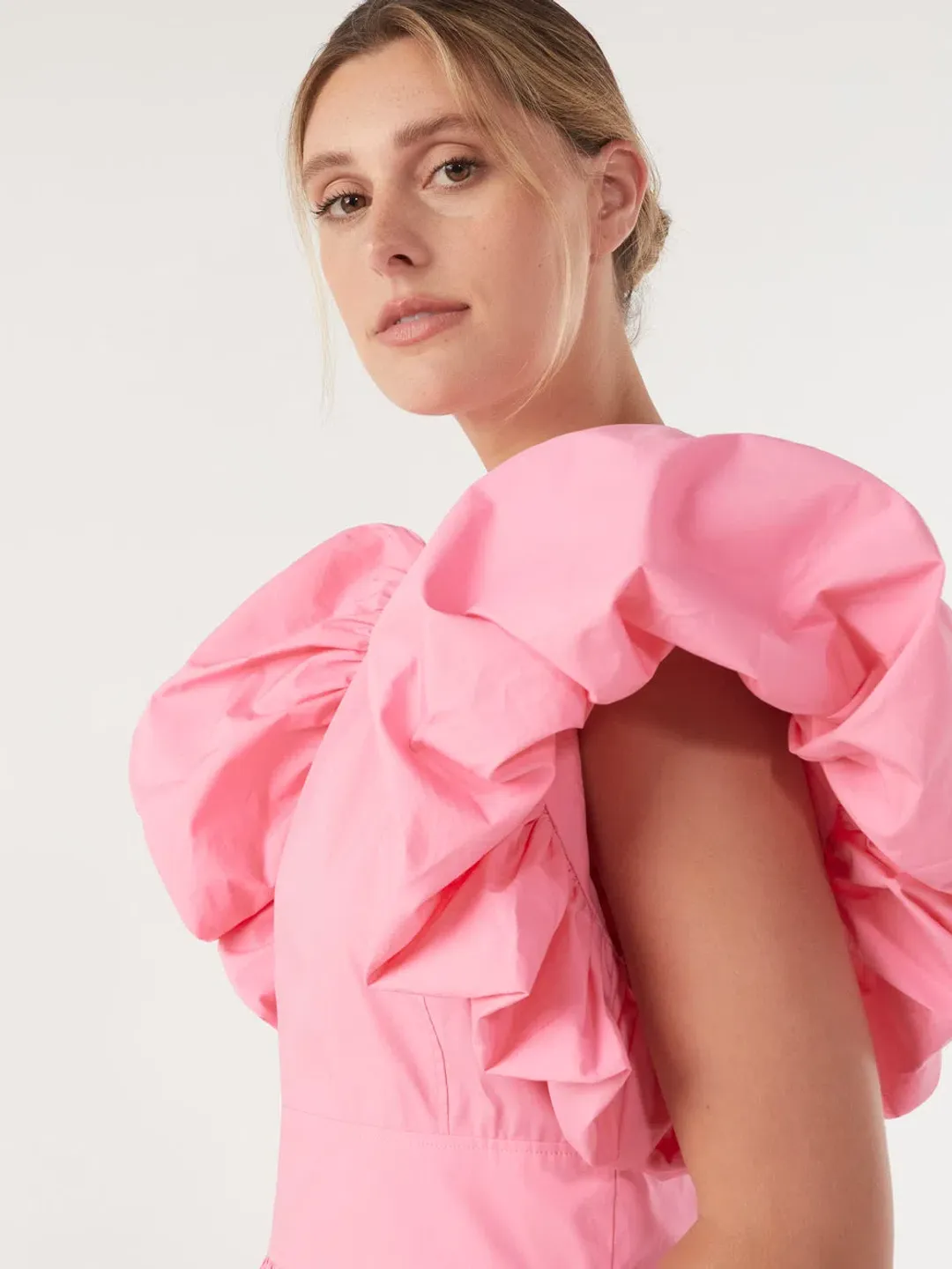 Commonry Cotton Statement Sleeve Dress Petal Pink Size XL / AU 20 for rent on The Volte - main image