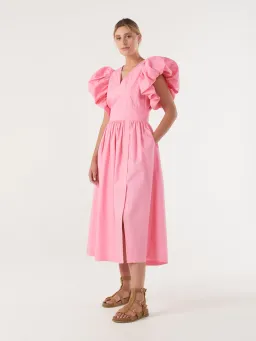 Commonry Cotton Statement Sleeve Dress Petal Pink Size XL / AU 20 for rent on The Volte - image 1