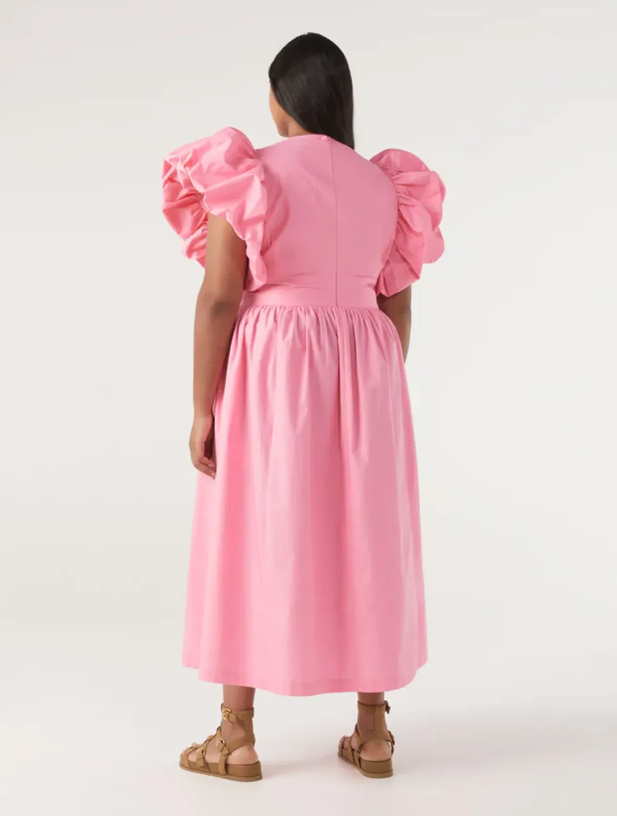 Commonry Cotton Statement Sleeve Dress Petal Pink Size XL / AU 20 - Image 3