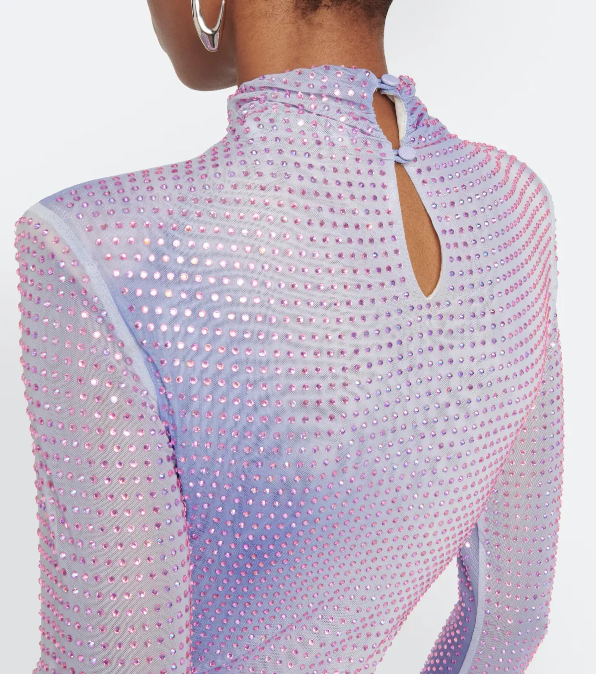 Self Portrait Crystal Embellished Maxi Dress Purple Size 8 - Image 4