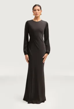 Veiled Kamila Satin Maxi Dress Black Size S / AU 8 for rent on The Volte - image 1