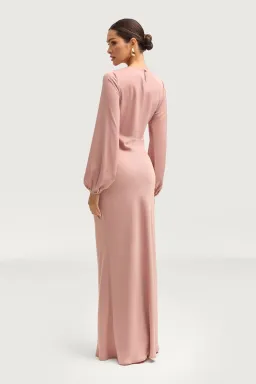 Veiled Kamila Satin Maxi Dress Blush Size S / AU 8 for rent on The Volte - image 3