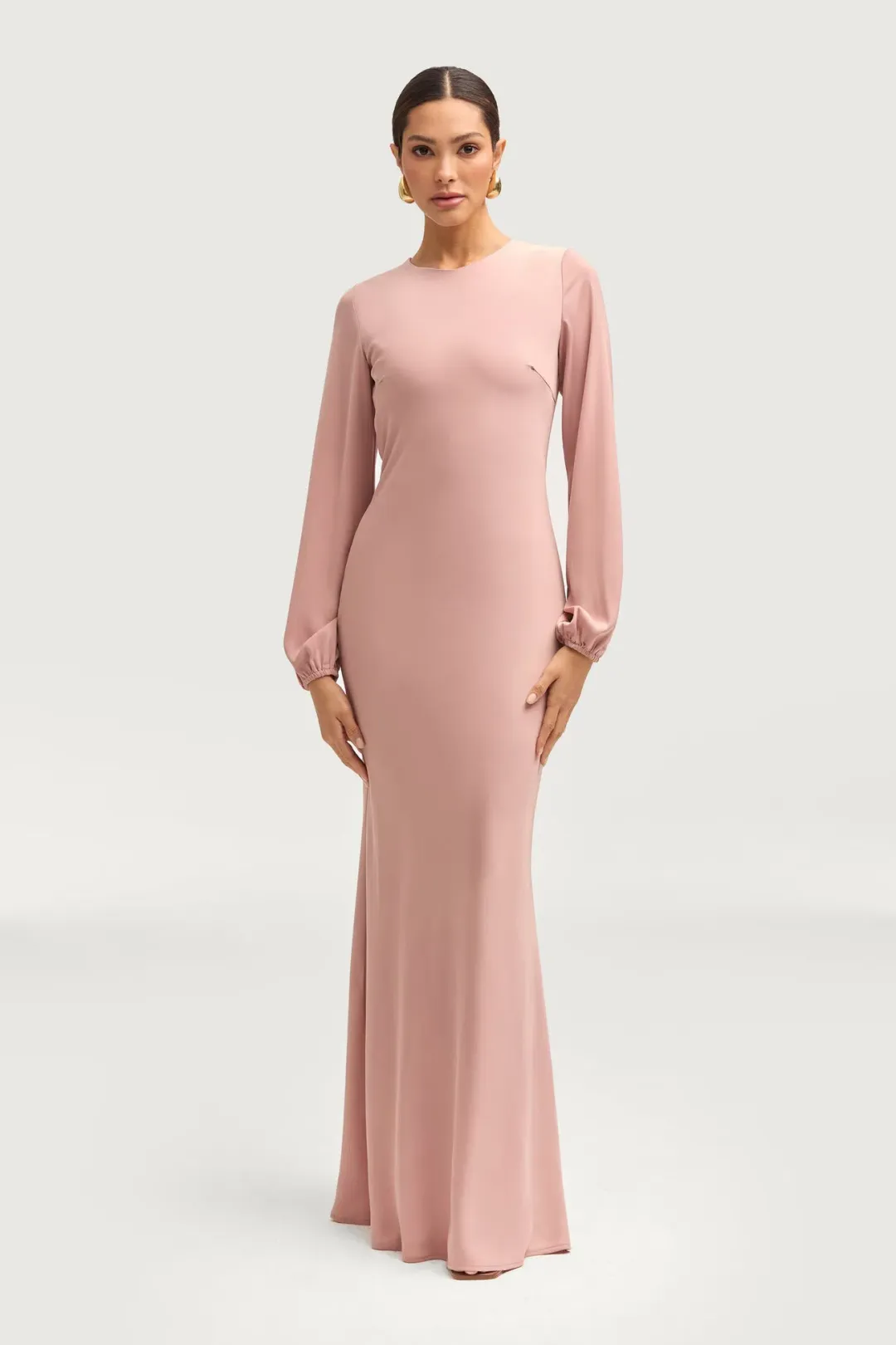 Veiled Kamila Satin Maxi Dress Blush Size S / AU 8 for rent on The Volte - main image