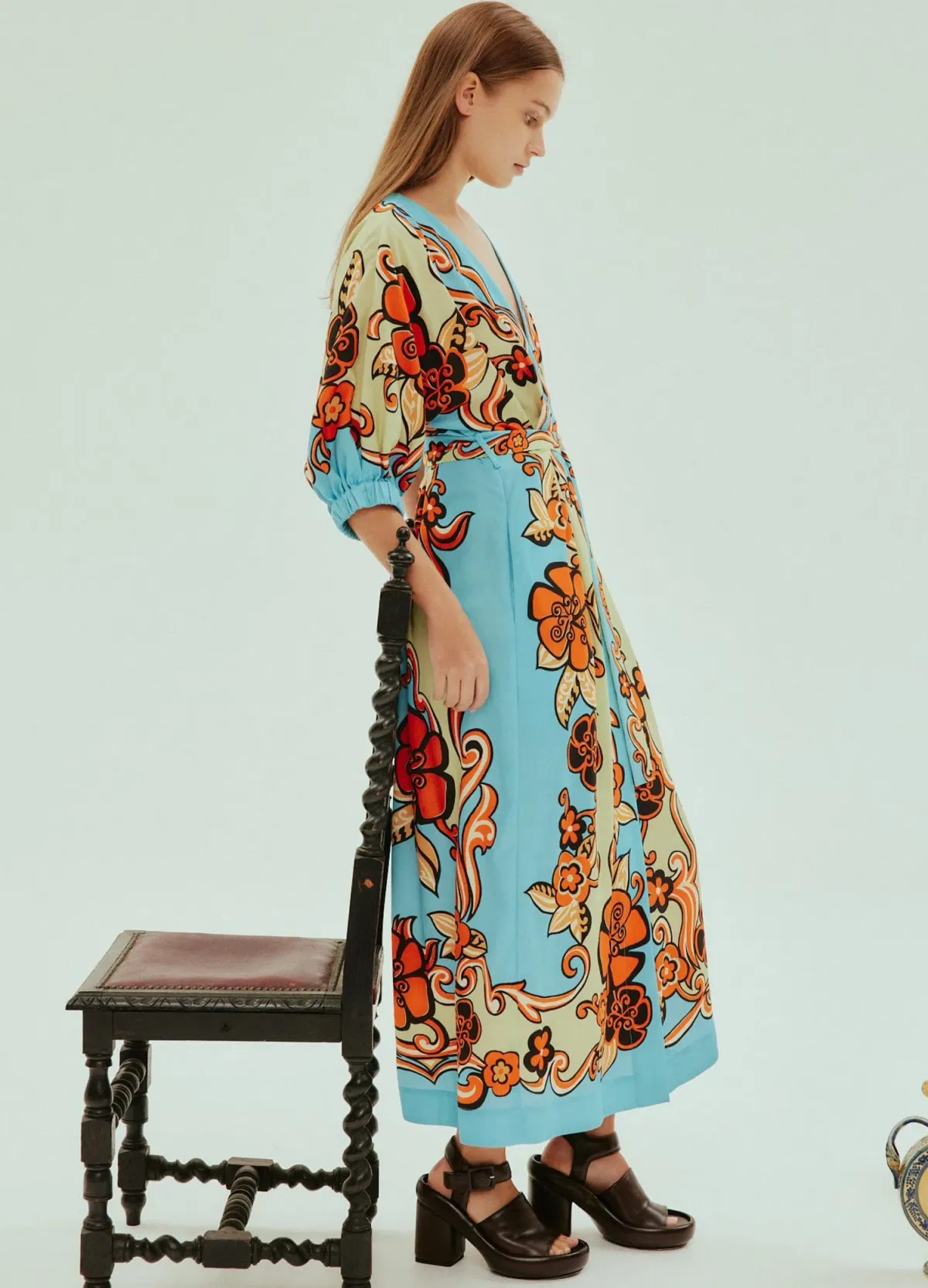 Alémais Ondine Wrap Midi Dress Multi Size 16 - Image 2