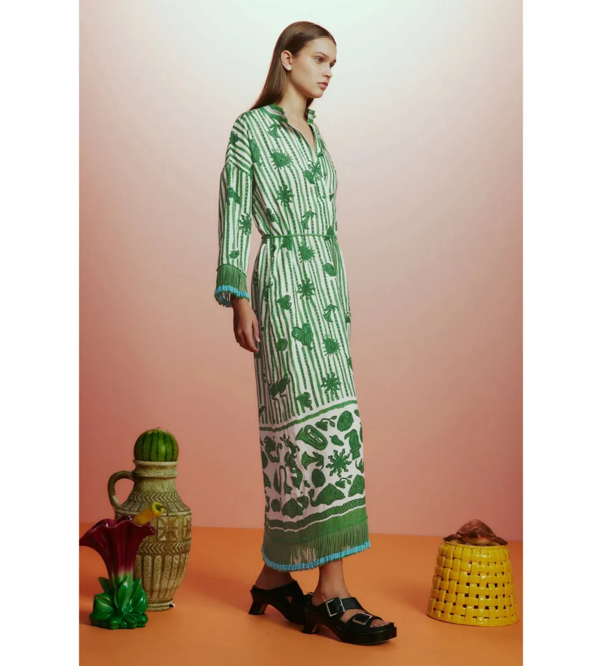 Alémais Lula Midi Dress Green Size AU 16 - Image 3