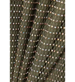 Self Portrait Crystal-embellished Fishnet Gown Green Size AU 8 for rent on The Volte - image 3