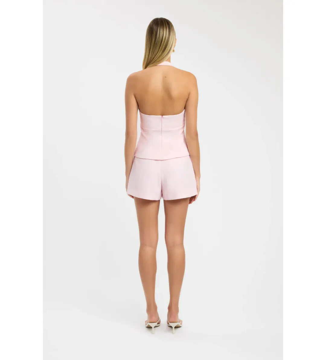 Kookai Ariel Double Belt Halter Top And Maria Maxi Skirt Set in Heavenly Pink Size AU 10 for rent on The Volte - main image