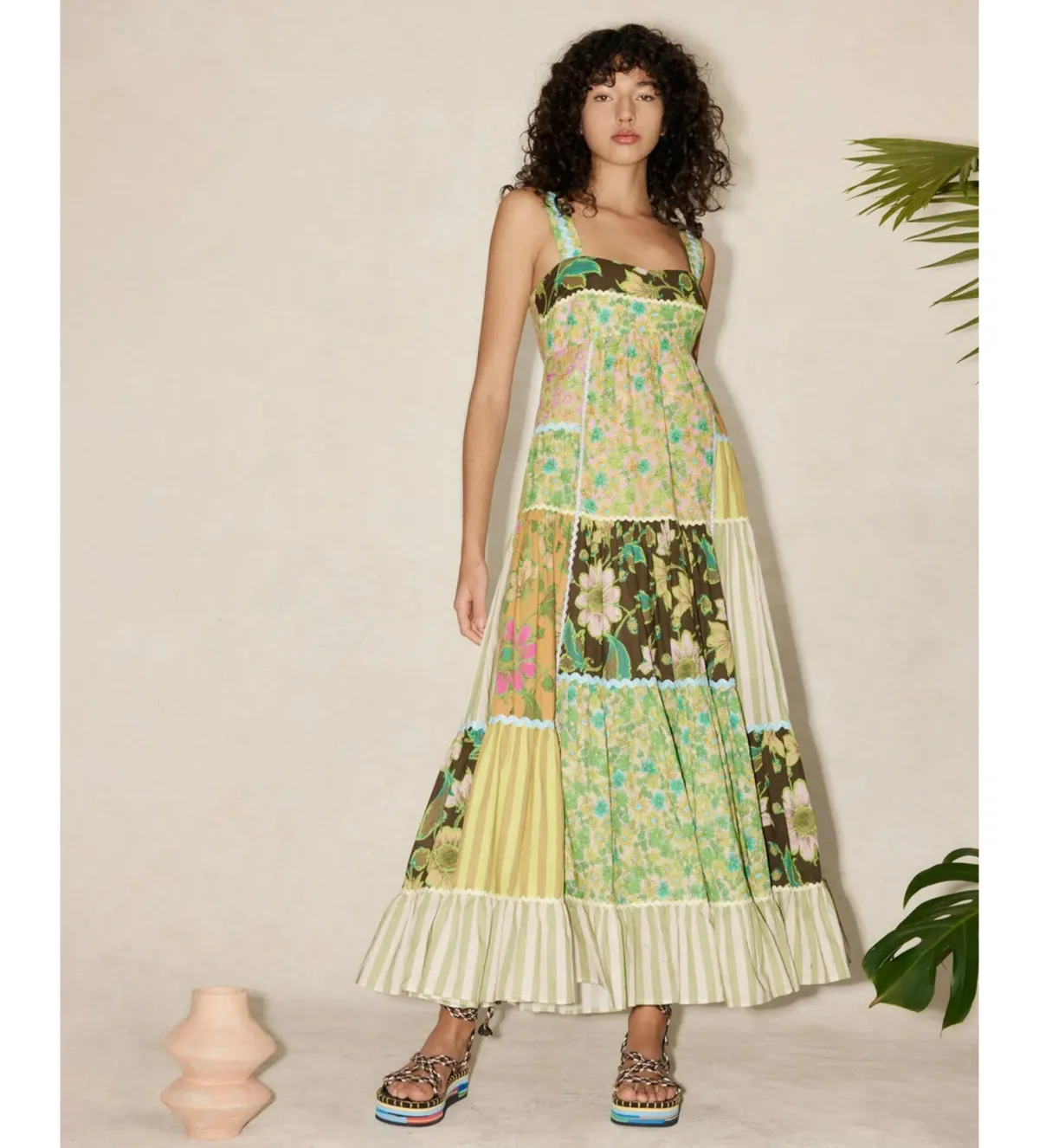 Alemais Winnie Spliced Midi Dress Floral Size AU 12 - Image 1