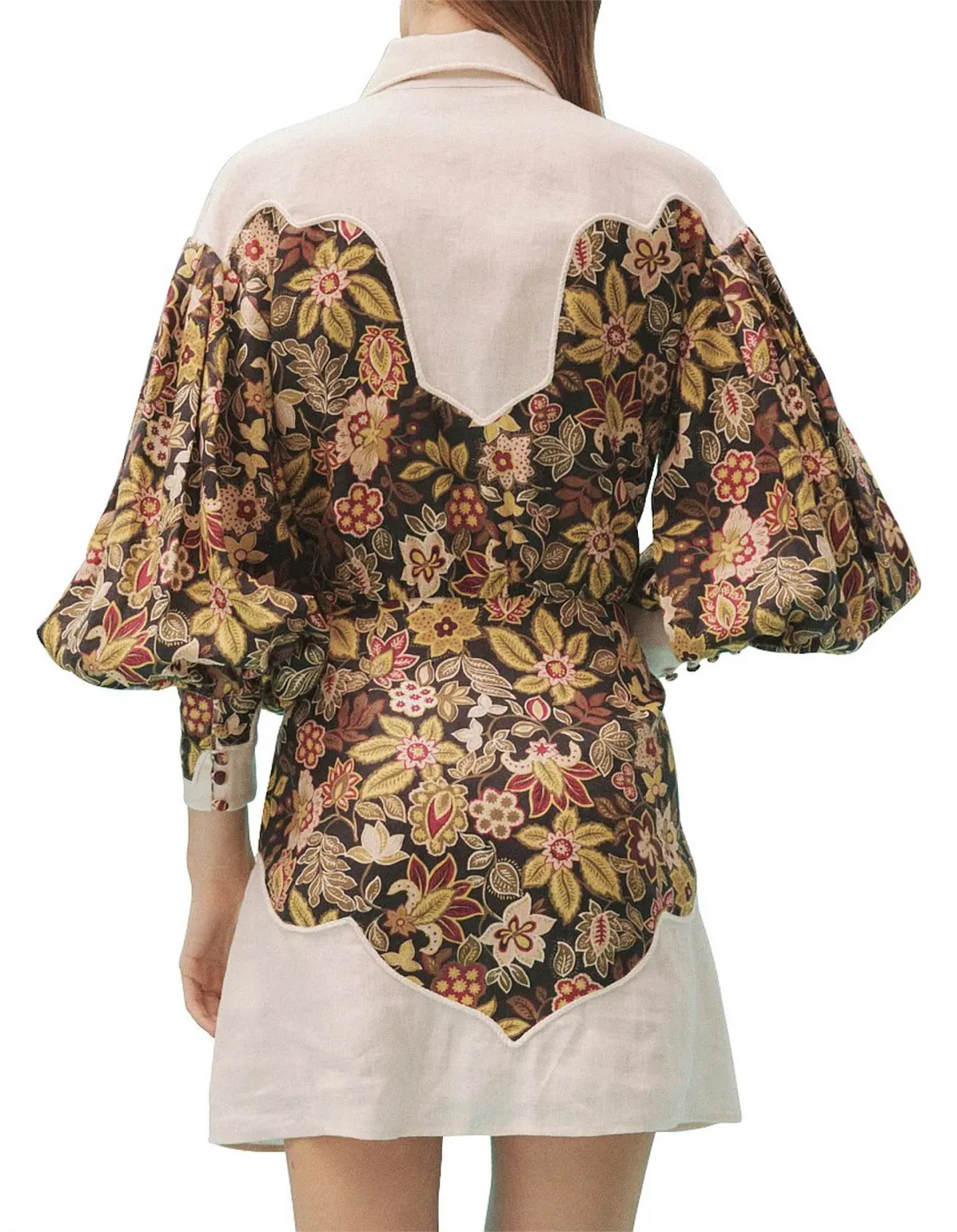 Alémais Isabella Panel Mini Dress Floral Multi Size 14 for rent on The Volte - main image