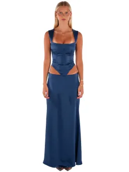I Am Delilah Valerie Corset and Maxi Skirt Set in Midnight Blue Size M / AU 10 for rent on The Volte - image 1