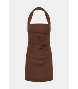 Sir the Label Noemi Halter Mini Dress in Chocolate Size AU 4 for rent on The Volte - image 5