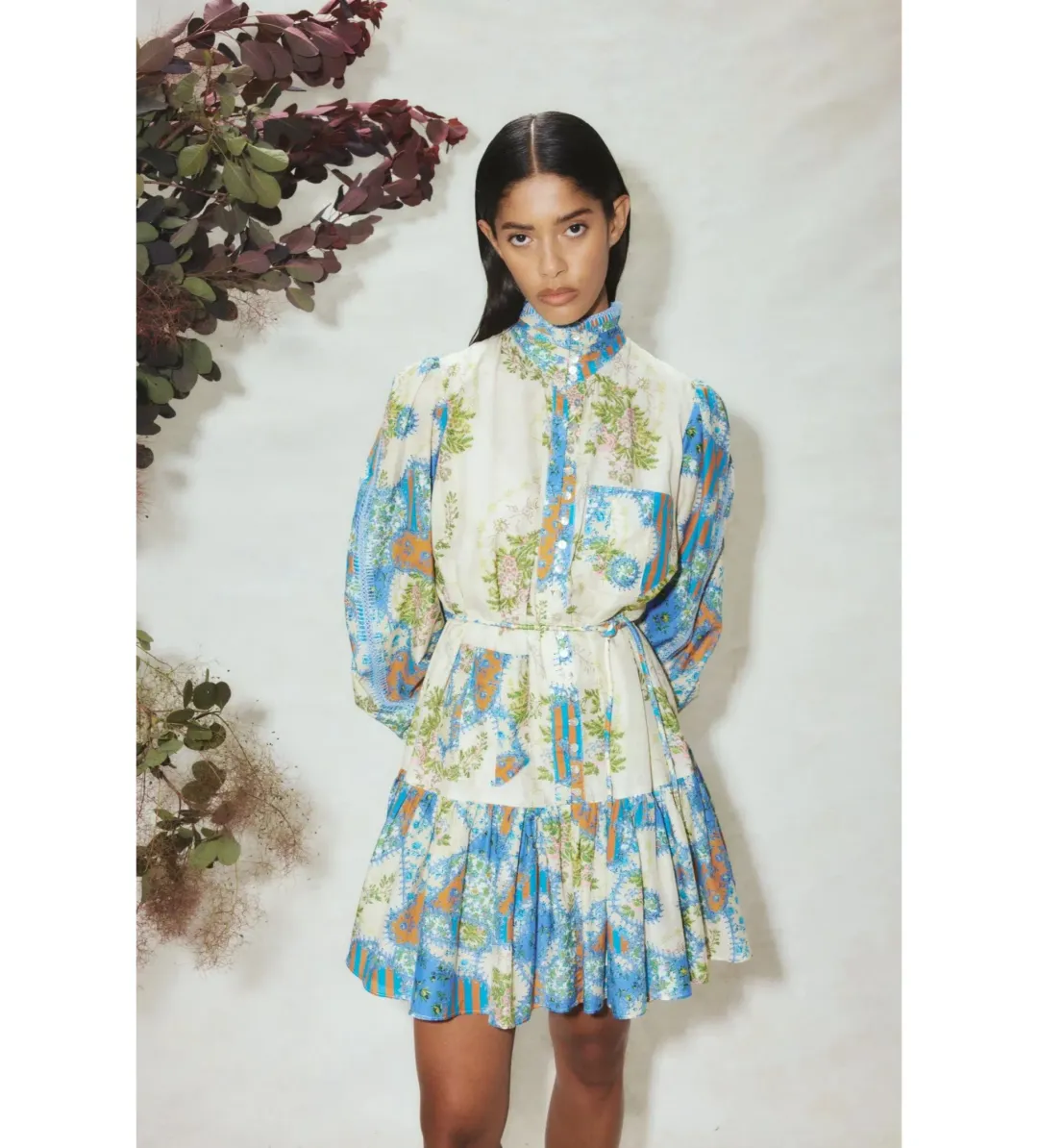 Alémais Skye Patchwork Mini Dress Multi Size AU 16 for rent on The Volte - main image