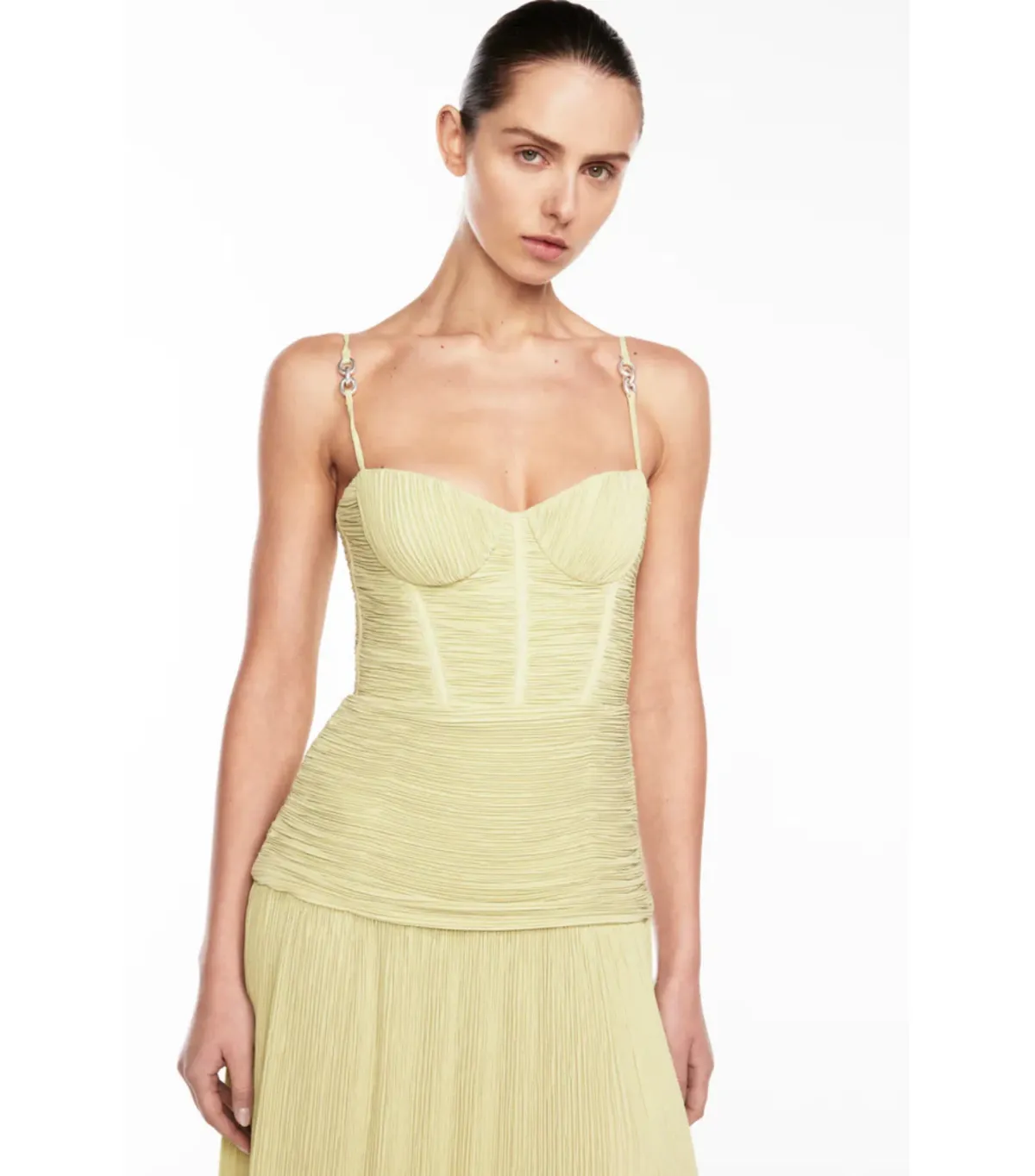 Manning Cartell Double Time Pleat Dress Pistachio Size AU 8 - Image 3