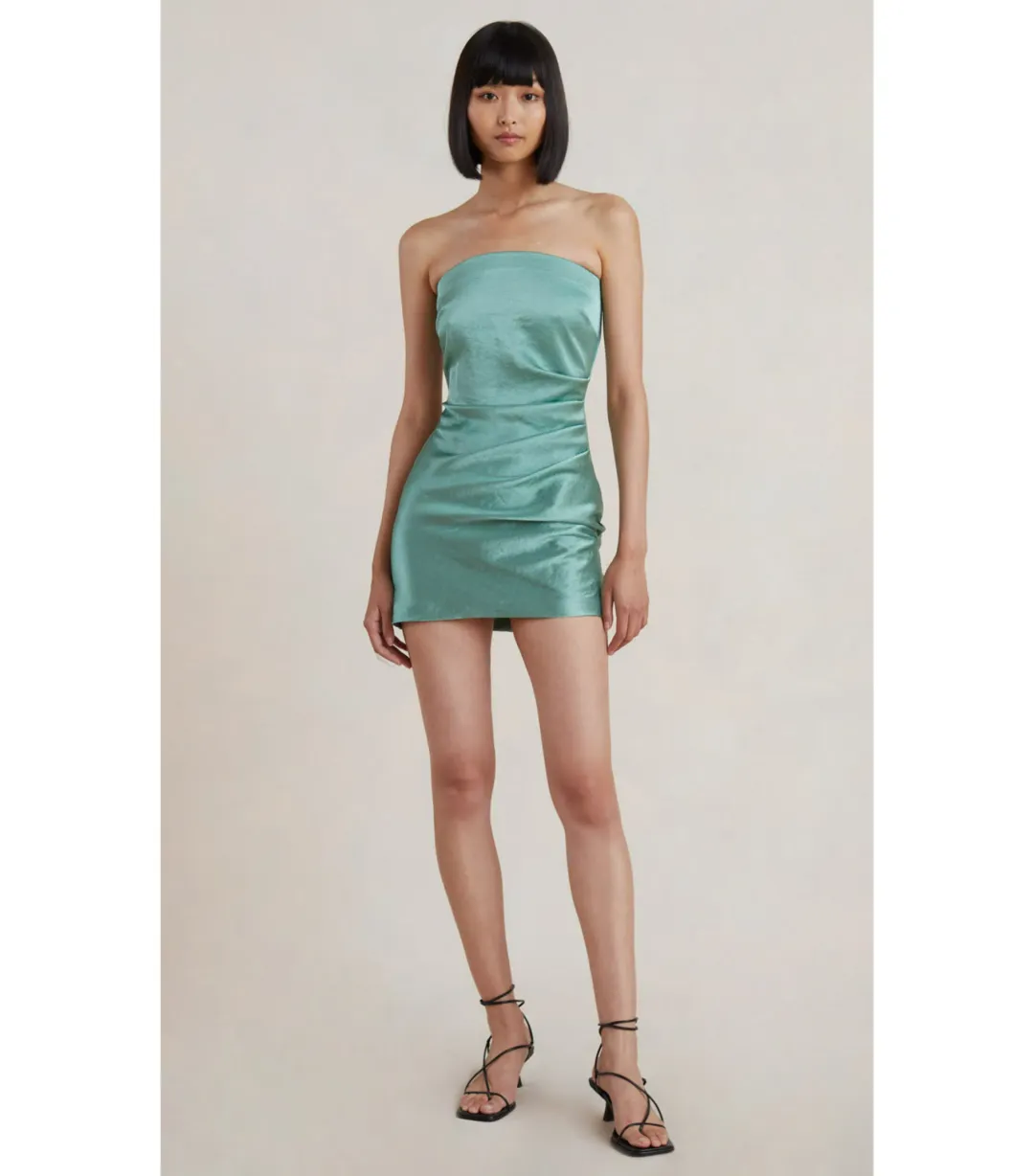 Bec & Bridge Symone Strapless Mini Dress Moss Green Size AU 10 for rent on The Volte - main image