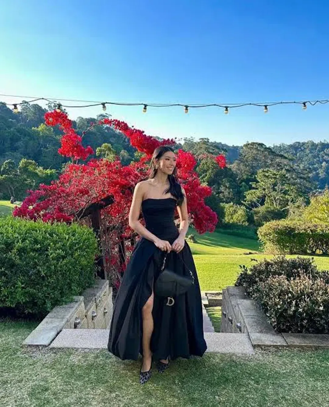 Aje Violette Bubble Hem Maxi Dress Black Size AU 14 for rent on The Volte - main image