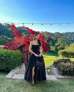 Aje Violette Bubble Hem Maxi Dress Black Size AU 14 for rent on The Volte - image 4