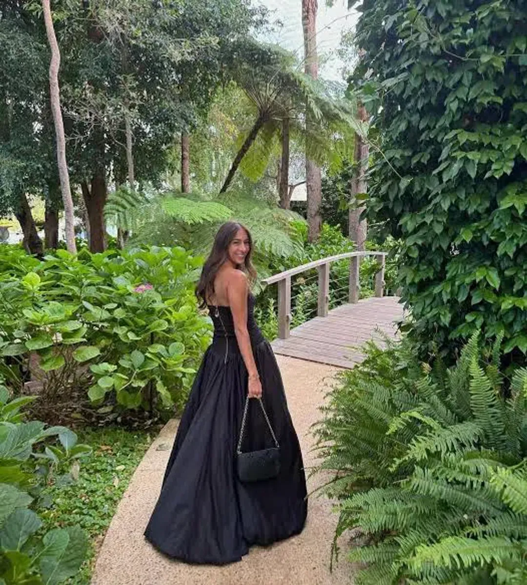 Aje Violette Bubble Hem Maxi Dress Black Size AU 10 for rent on The Volte - main image