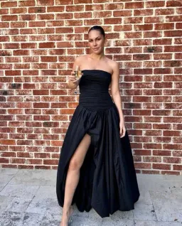 Aje Violette Bubble Hem Maxi Dress Black Size AU 10 for rent on The Volte - image 5