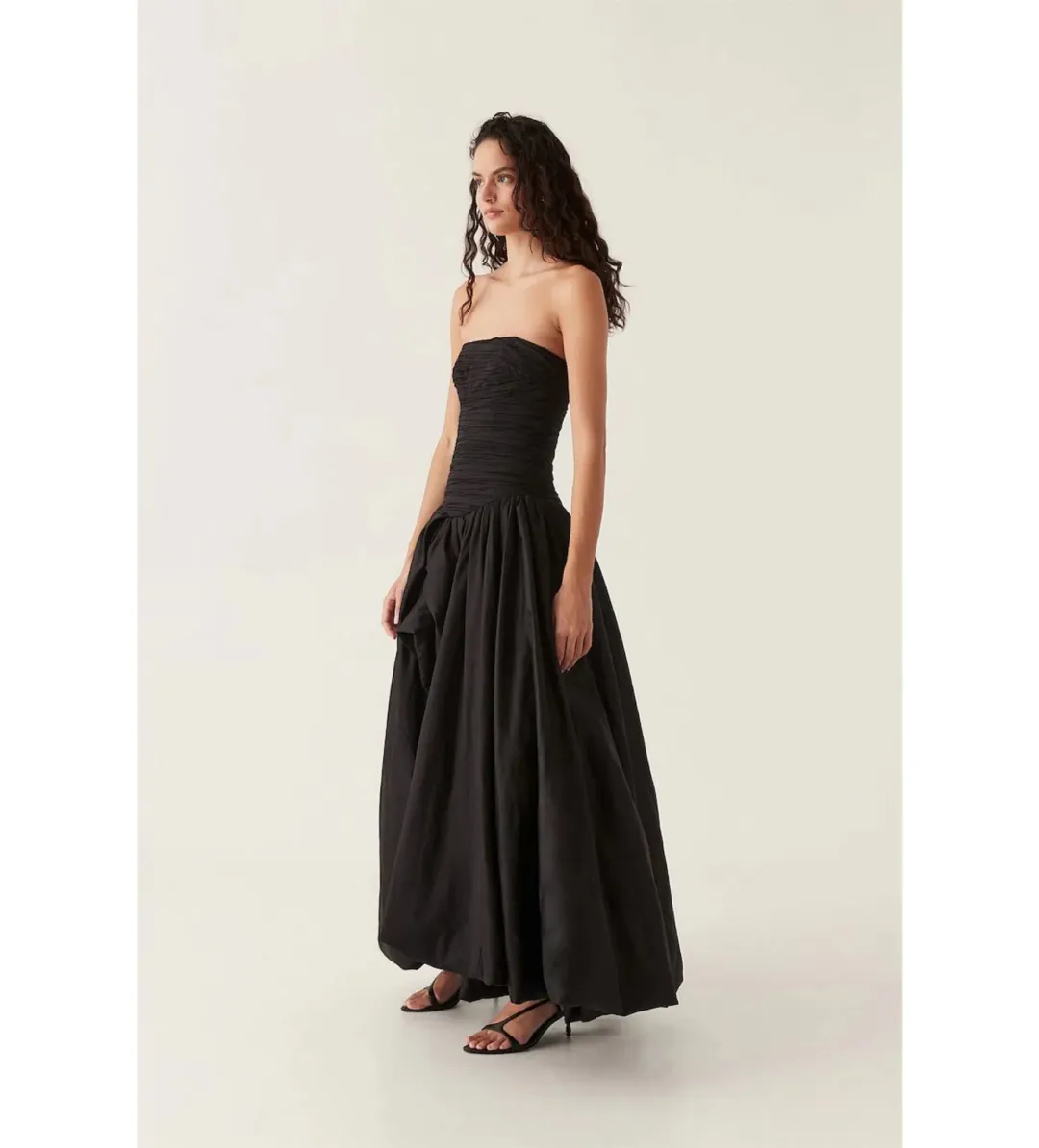 Aje Violette Bubble Hem Maxi Dress Black Size AU 10 for rent on The Volte - main image