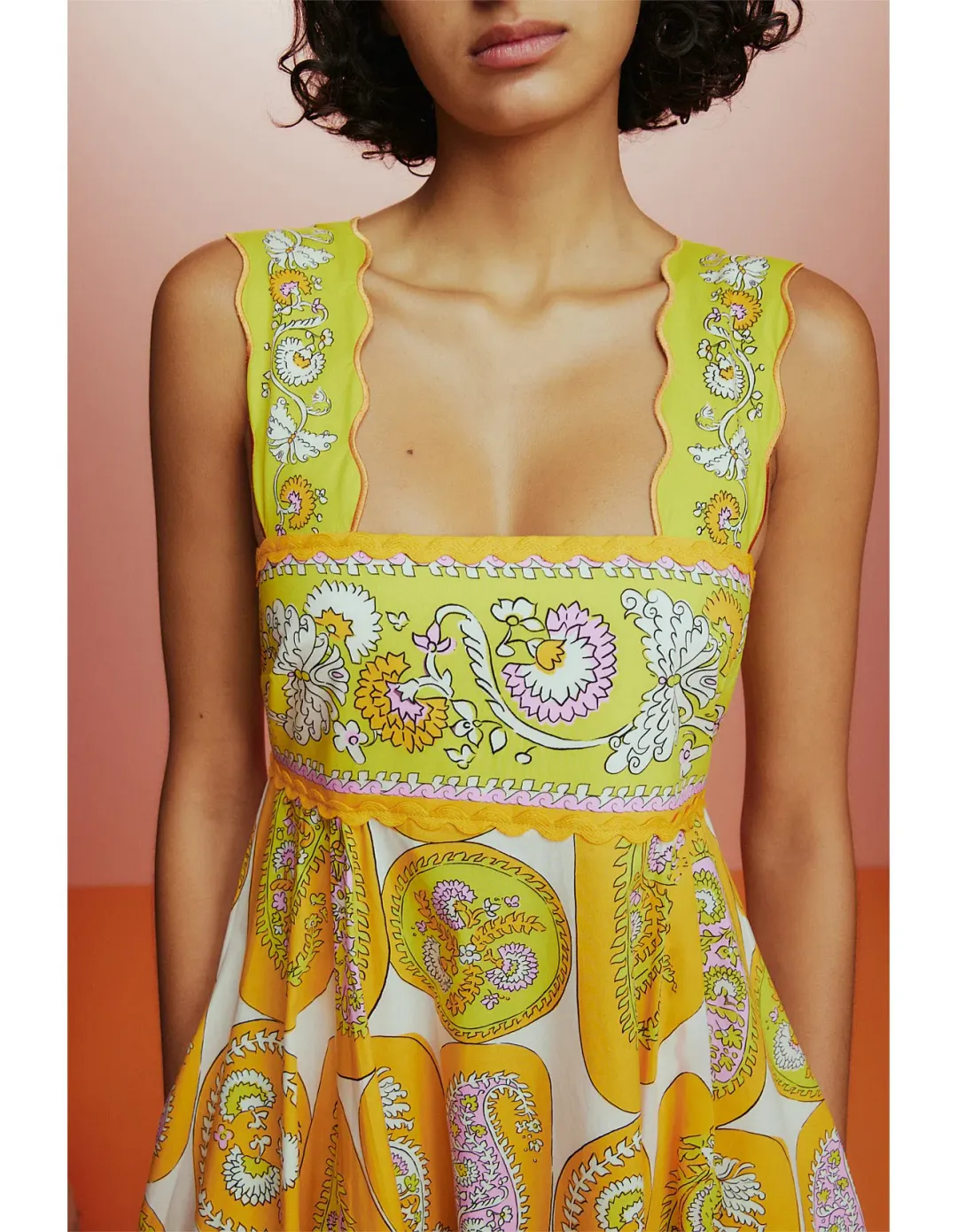 Alemais Diana Summer Dress Yellow Print Size AU 8 for rent on The Volte - main image