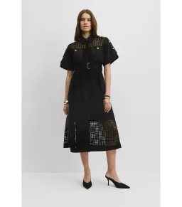 Country Road Utility Mesh Midi Dress Black Size 12 for rent on The Volte - image 1