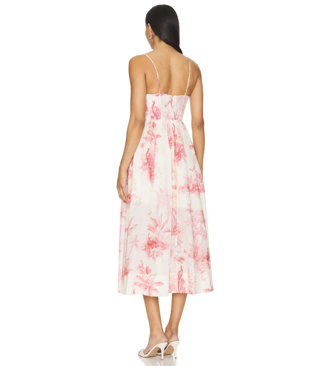 Zimmermann Waverley Corset Midi Dress in Pink Palm Size 0 / AU 8 for rent on The Volte - main image