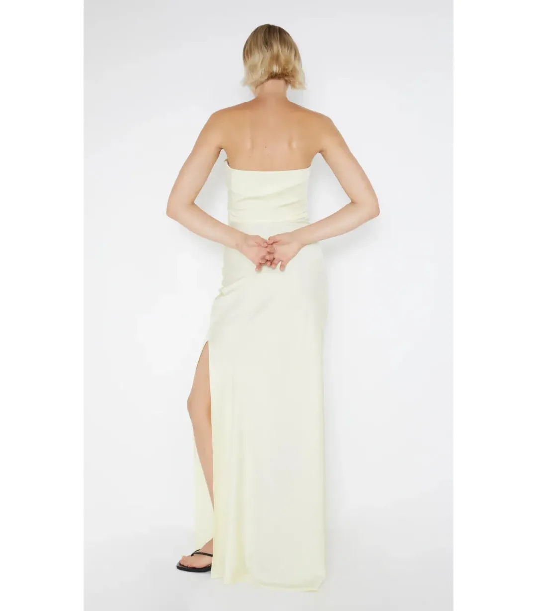 Bec & Bridge Eternity Strapless Maxi Dress Ice Yellow Size AU 10 for rent on The Volte - main image